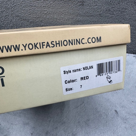 Yoki Red Cork Wedge Platform Sandals Women Size 7 Ankle Strap Open Toe - Picture 9 of 9